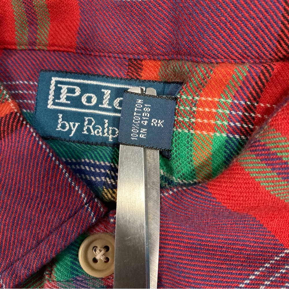 Vintage Polo Ralph Lauren Plaid Aztec Southwestern Button Up Shirt Flannel Ranch - Picture 6 of 9